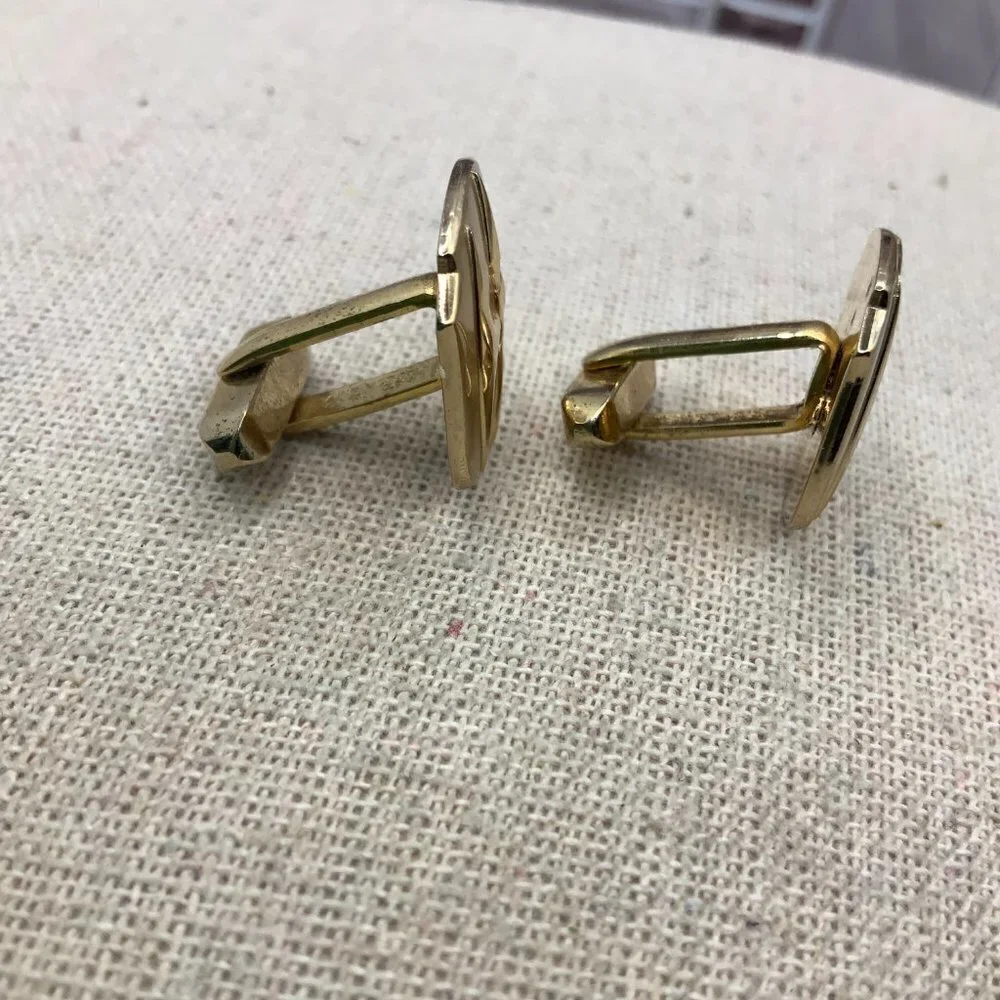 Pat Pend Vintage Gold Tone Cuff Links